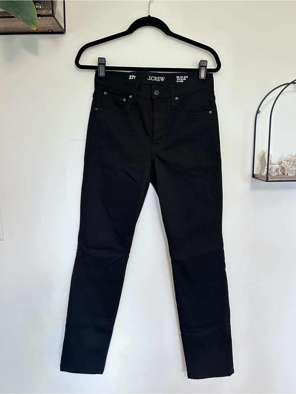 J.Crew Tall Black ‘03 Slim Denim Jeans Size 27T